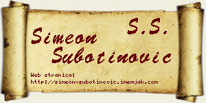 Simeon Subotinović vizit kartica